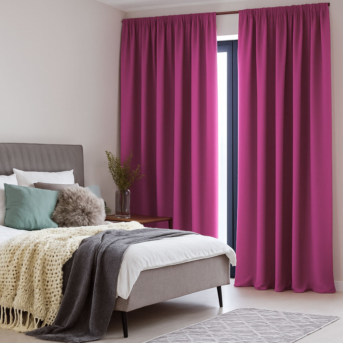 Verdunkelungsvorhang "Akustikvorhang" fuchsia Viktoria