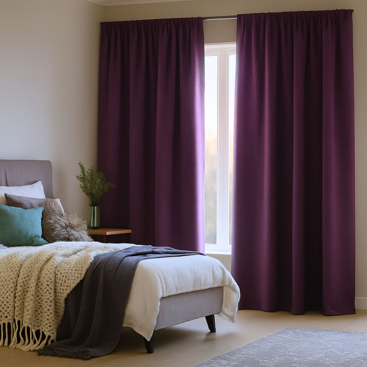 Verdunkelungsvorhang "Akustikvorhang" violett Viktoria