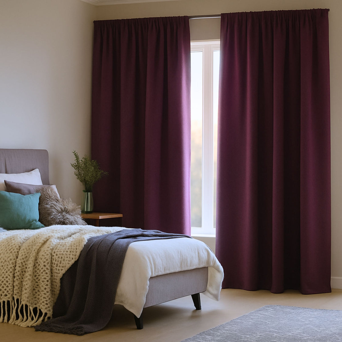Verdunkelungsvorhang "Akustikvorhang" dunkelviolett Viktoria