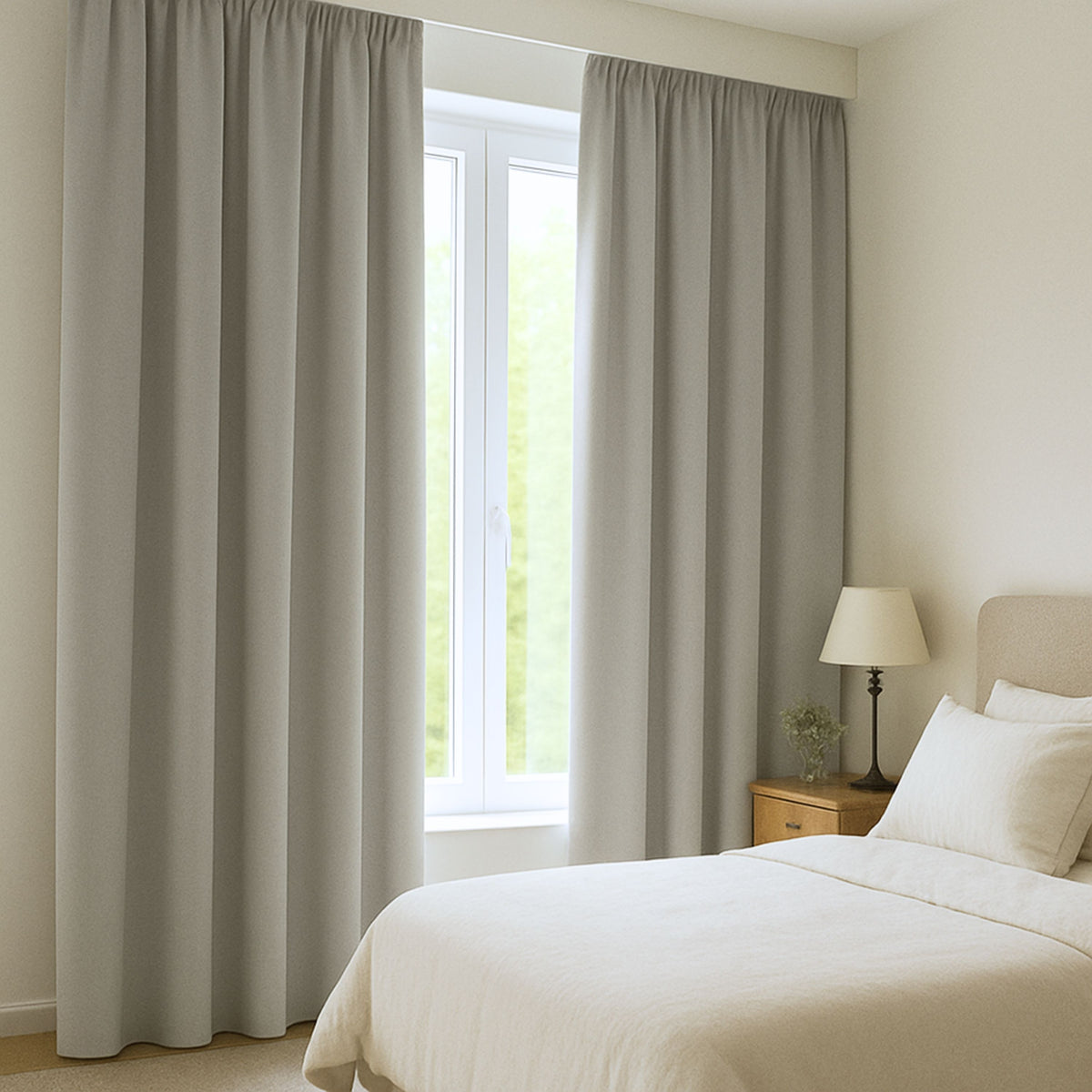 Verdunkelungsvorhang "100% Blackout, Akustikvorhang" hellgrau Matteo