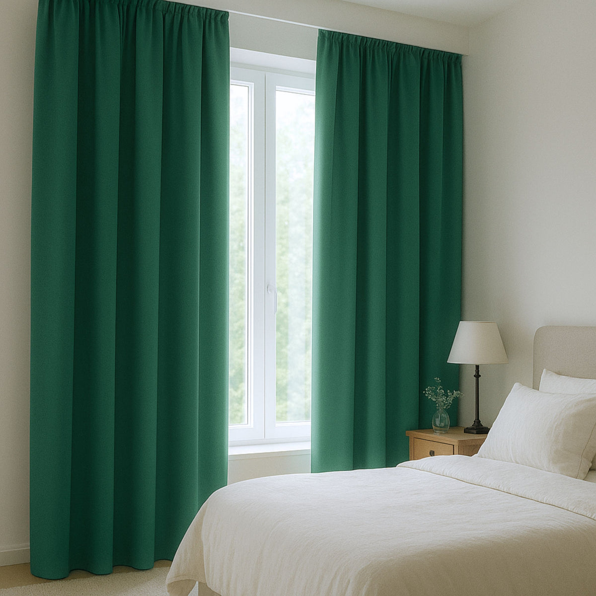 Verdunkelungsvorhang "100% Blackout, Akustikvorhang" flaschengrün Matteo