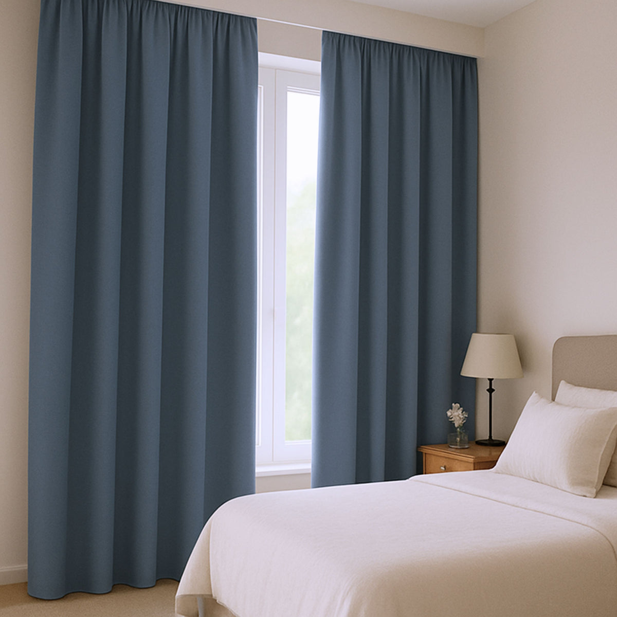 Verdunkelungsvorhang "100% Blackout, Akustikvorhang" taubenblau Matteo