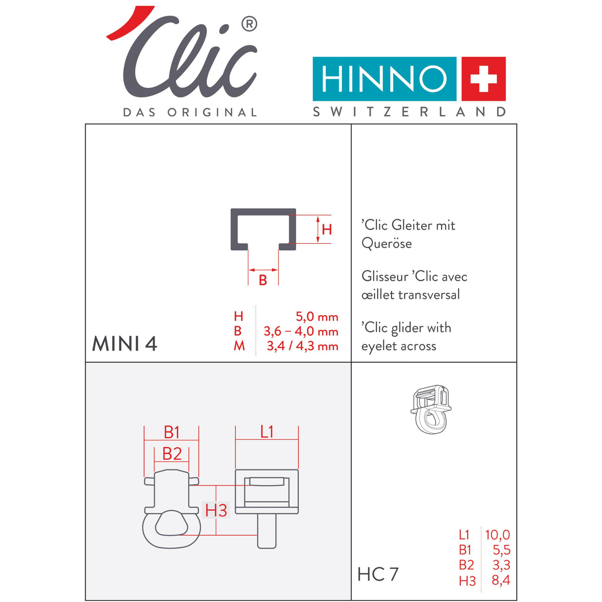Clic Patins Mini 3.6-4.0mm