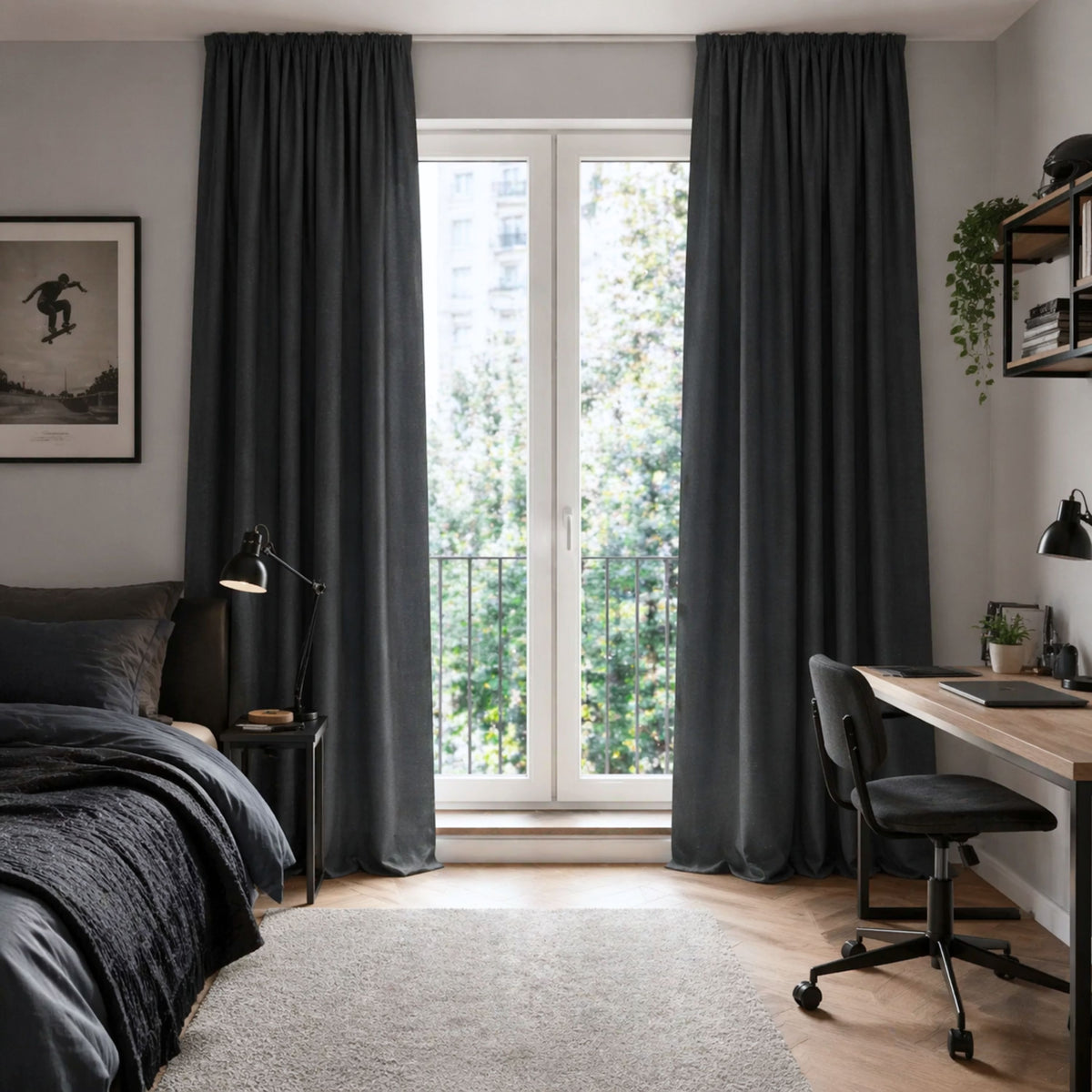 Rideau nocturne "thermo rideau" anthracite cem