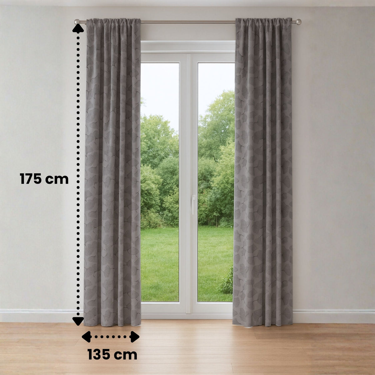 Verdunkelungsvorhang "100% Blackout" grau Fiona