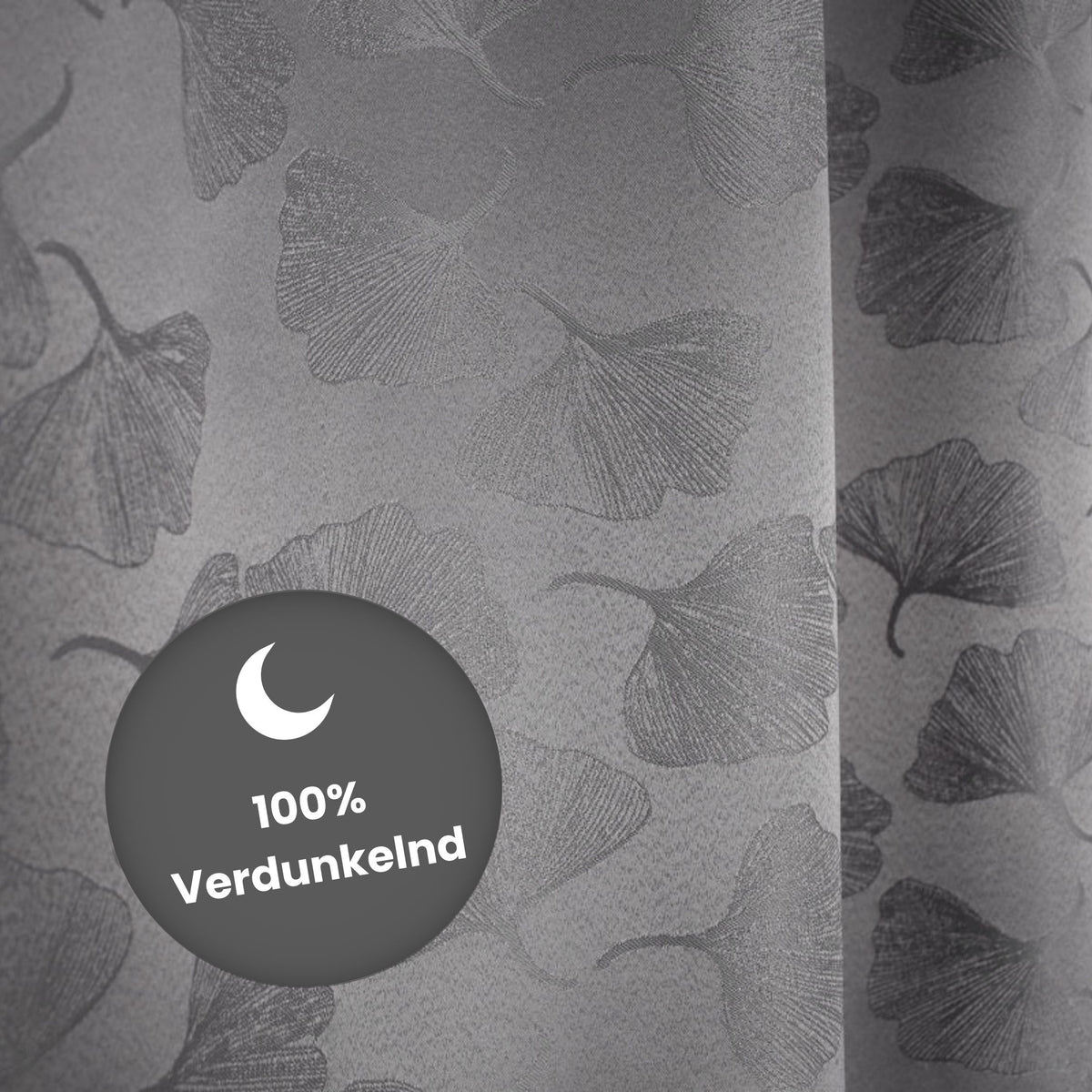 Verdunkelungsvorhang "100% Blackout" grau Fiona