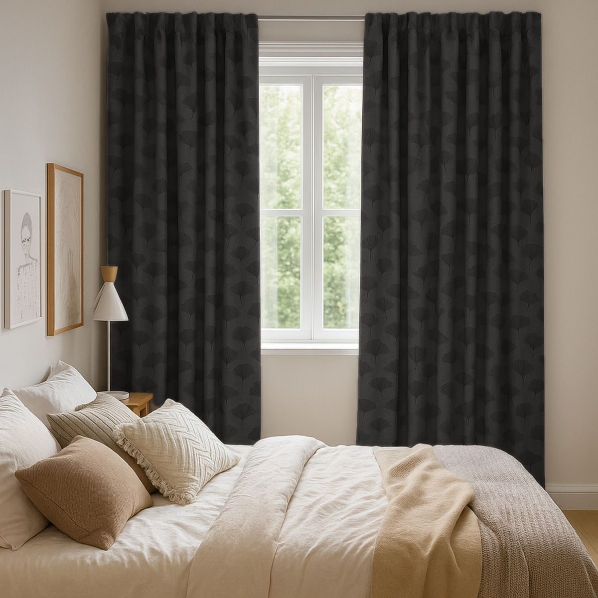 Verdunkelungsvorhang "100% Blackout" anthrazit Fiona