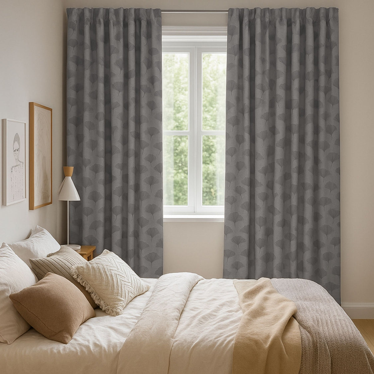 Verdunkelungsvorhang "100% Blackout" grau Fiona