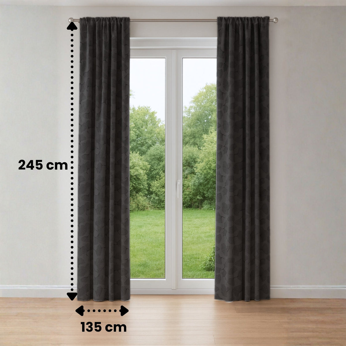 Verdunkelungsvorhang "100% Blackout" anthrazit Fiona
