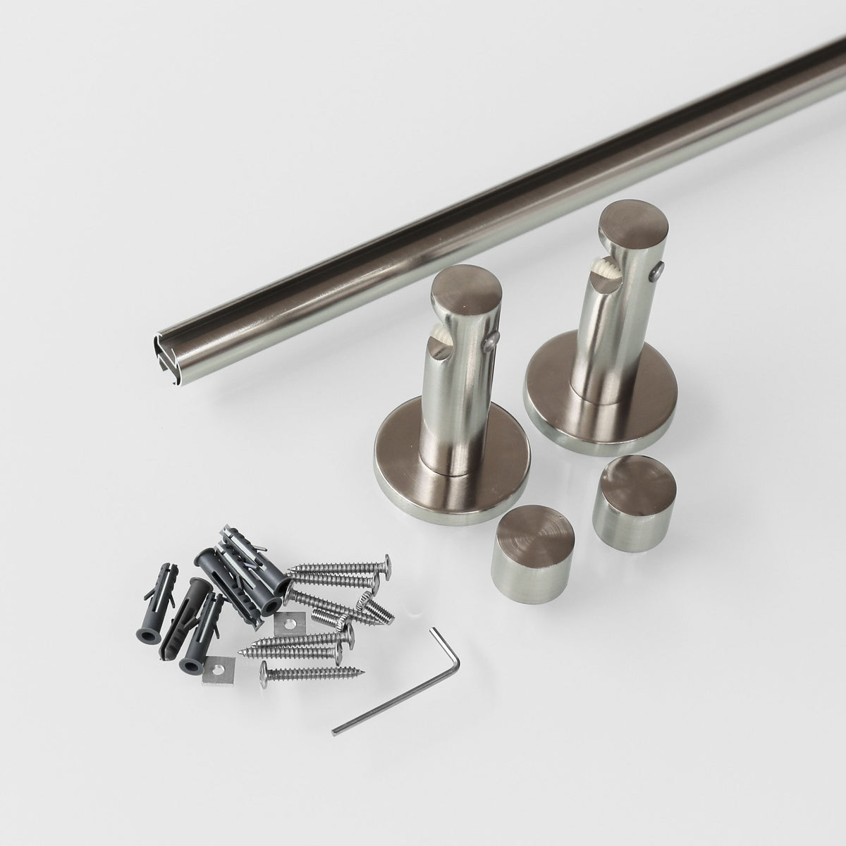Tringle à rideau HARMONIE 1 voie maxi ronde - argent - [sur mesure]