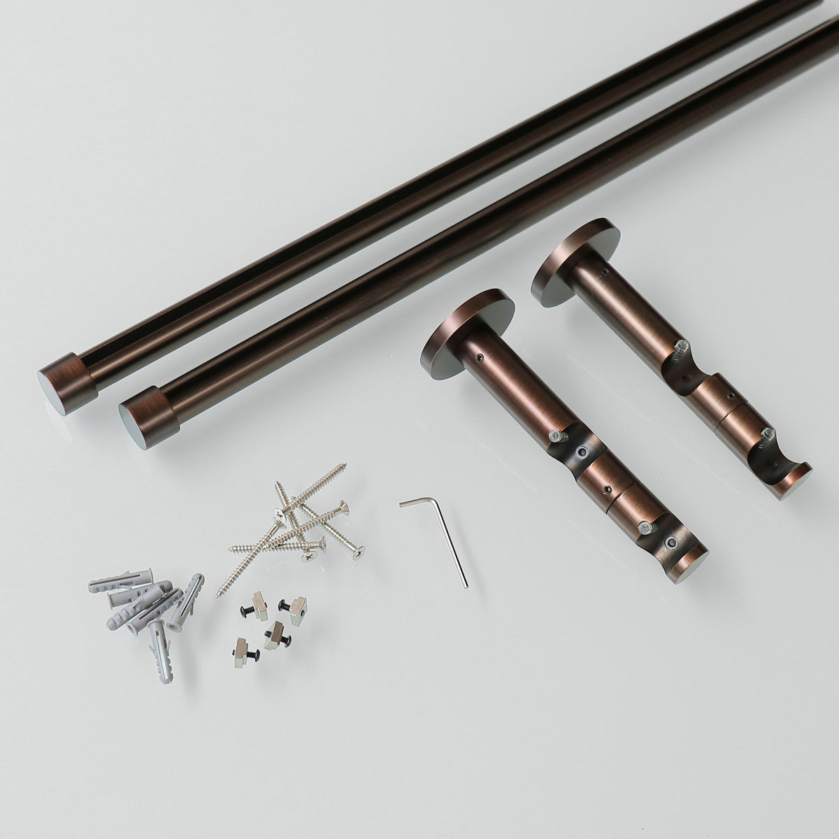 Tringle à rideau HARMONIE 2 voies maxi ronde - marron - [sur mesure]