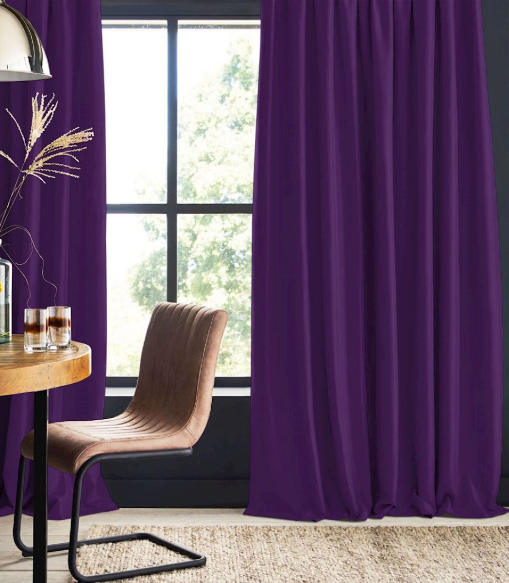 Rideau occultant violet foncé Cyrill