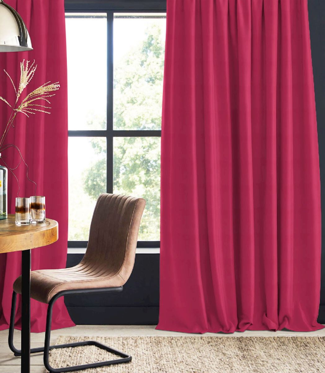 Blackout curtain red Corin