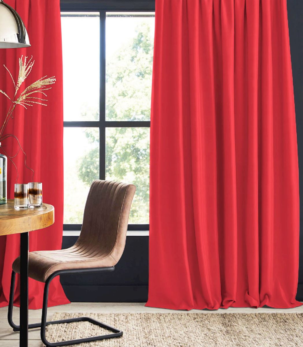 Blackout curtain tomato red Corin