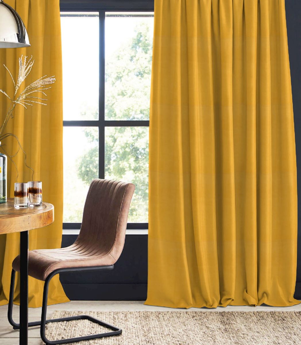 Night curtain yellow Velvet