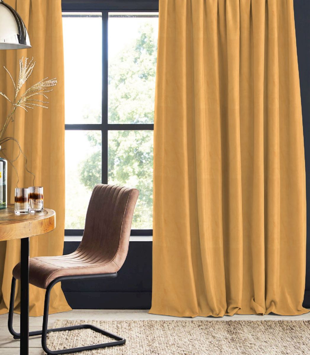 Night curtain mustard yellow Velvet