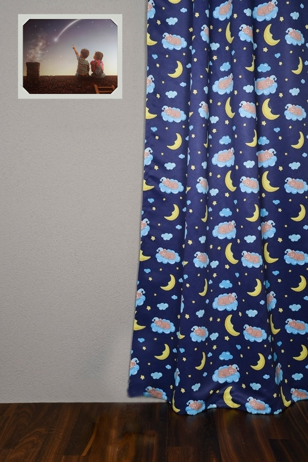 Blackout curtain "Bear" blue Luna