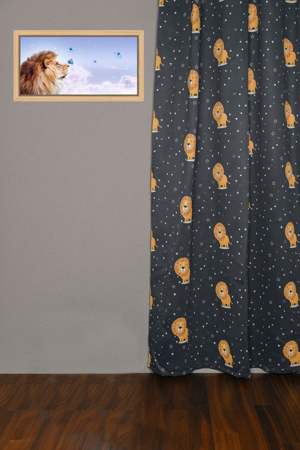 Tenda oscurante nera-marrone Nael "Lion