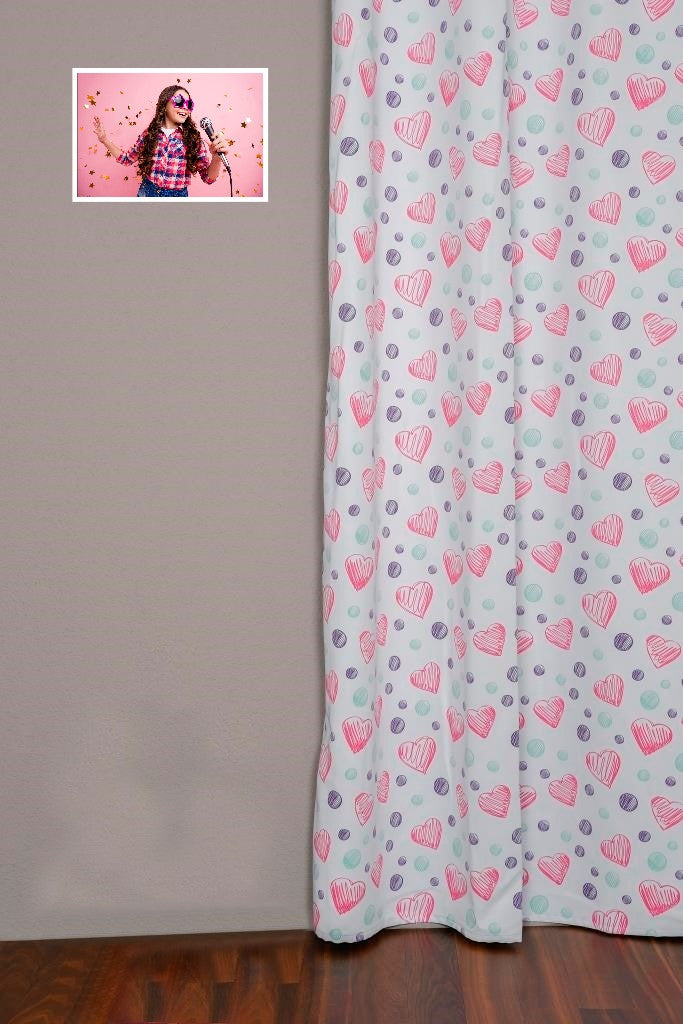 Blackout curtain pink blue turquoise Ina