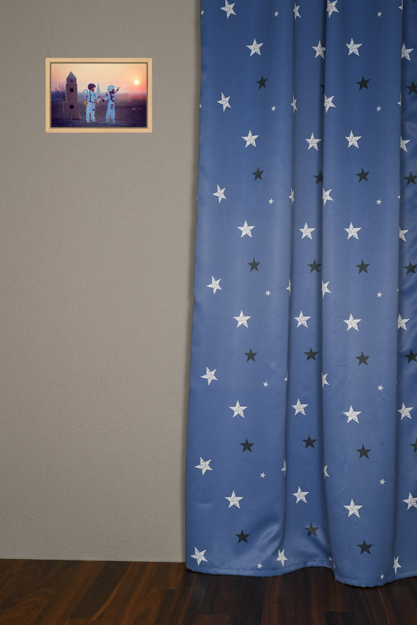 Blackout curtain "Stars" blue Neo