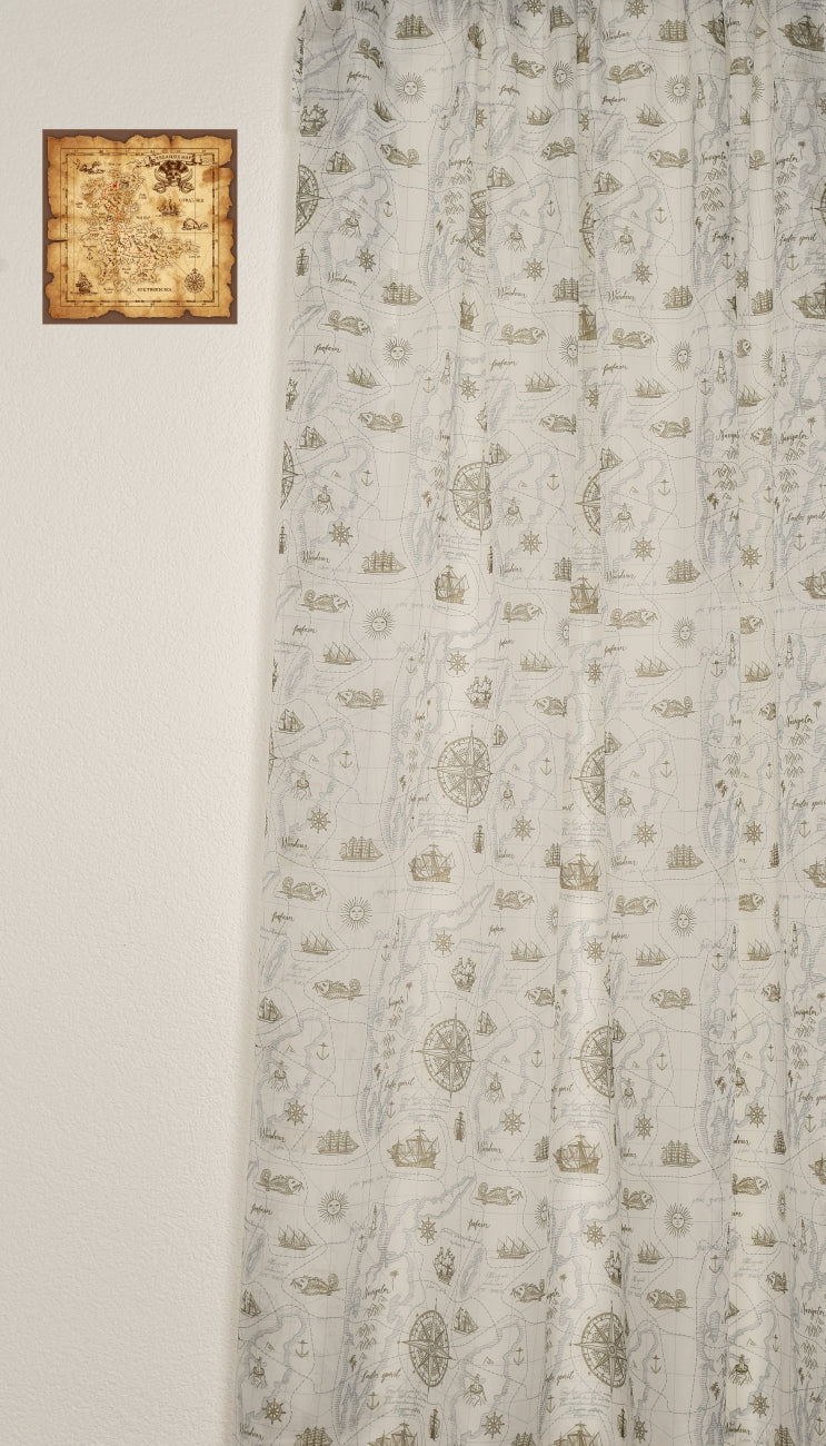 Day curtain blue taupe Bounty