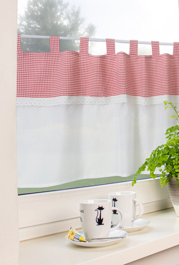 Bistro curtain red Dori