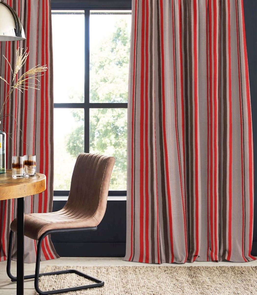Night curtain red stripe