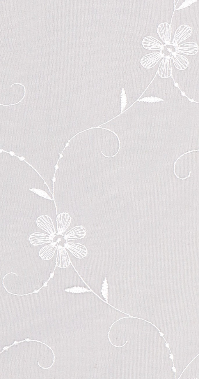 Rideau quotidien "broderie" hors blanc Paulina