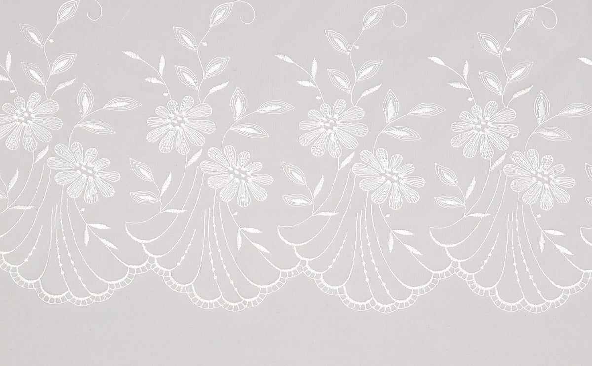 Tenda da giorno "Ricamo" bianco Paulina