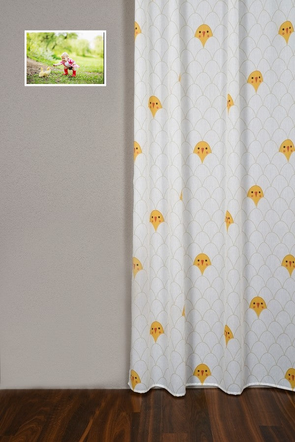 Day curtain yellow-taupe Ava