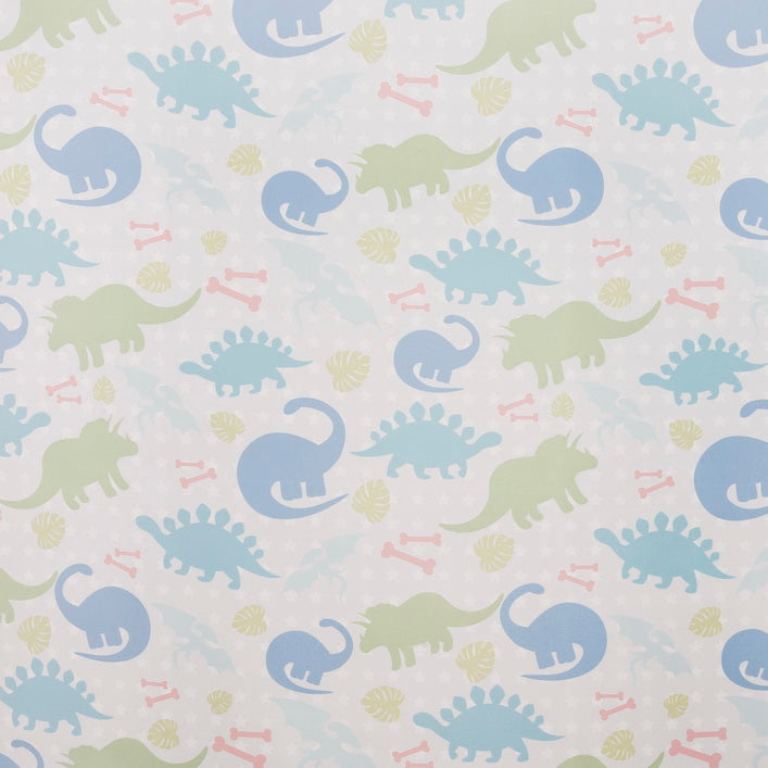 Day curtain blue green dino