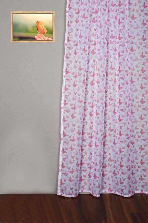 Day curtain pink summer bird "butterfly"