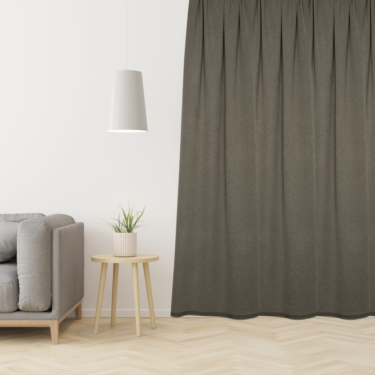 Night curtain without blackout light brown Cobble