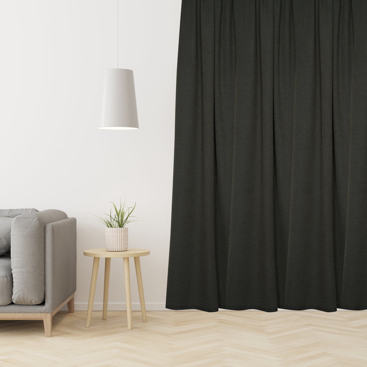 Night curtain without blackout brown Cobble