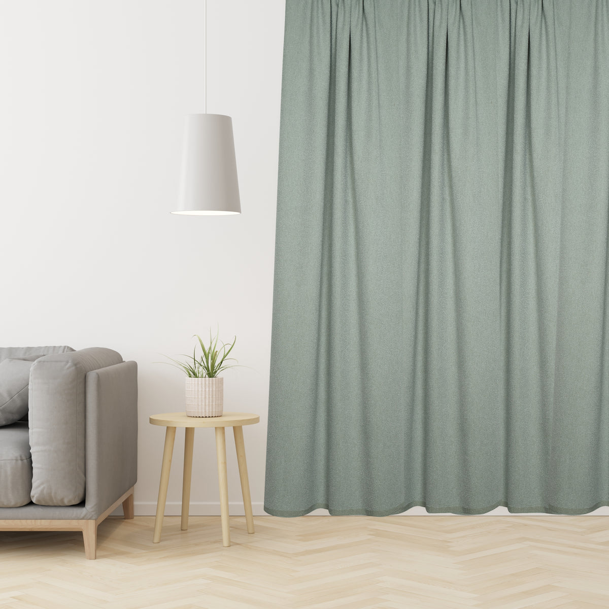Night curtain without blackout light green Cobble