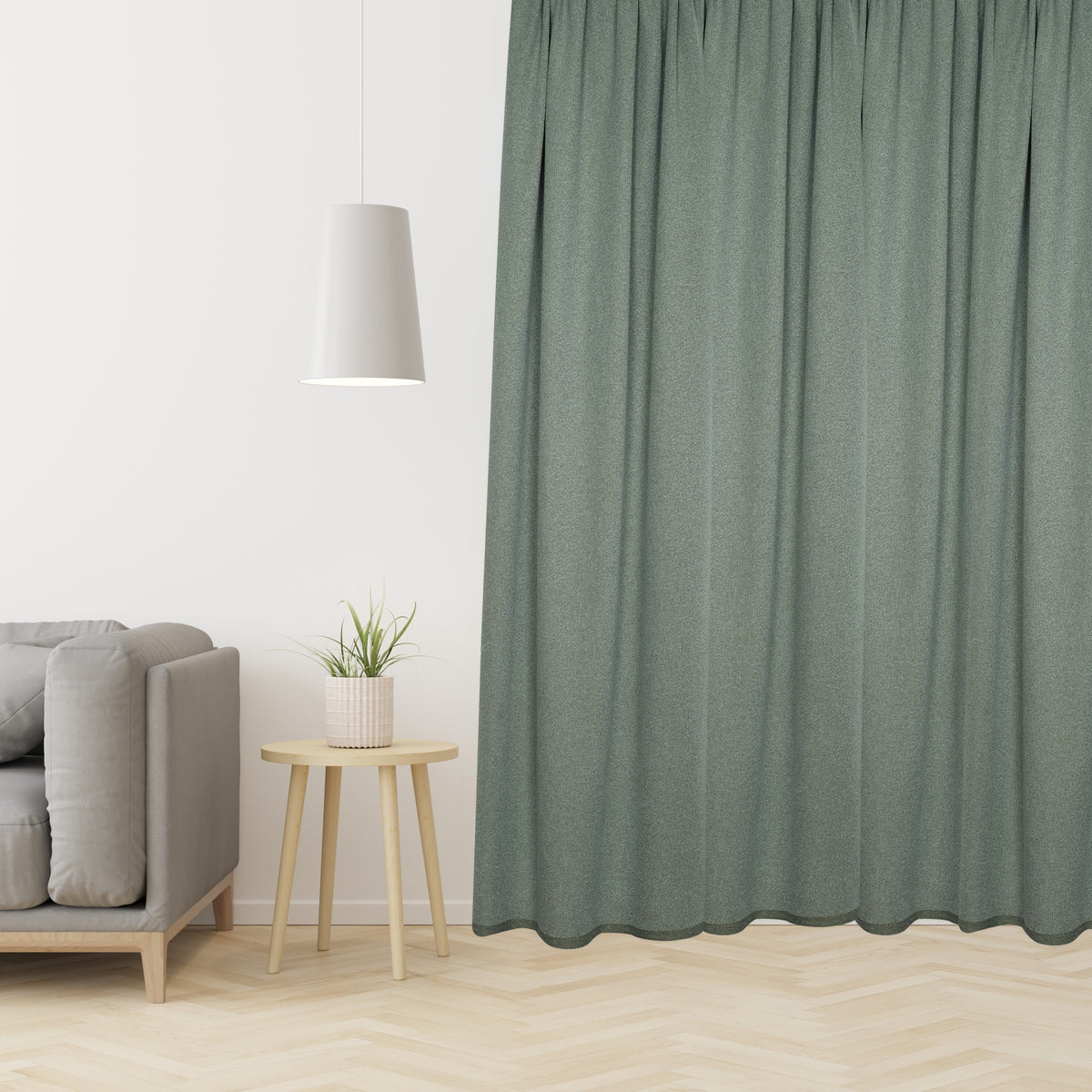 Night curtain without blackout light moss green Cobble